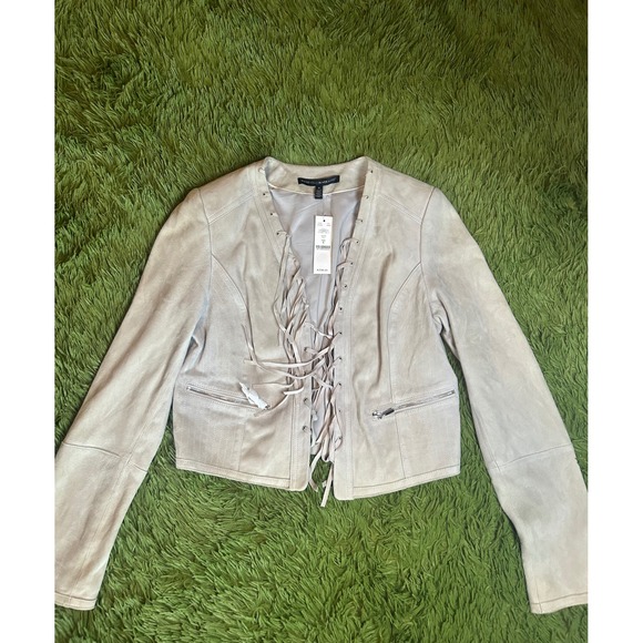White House Black Market Jackets & Blazers - White House Black Market Jacket Women S Leather Suede Fringe Jacket Western Boho